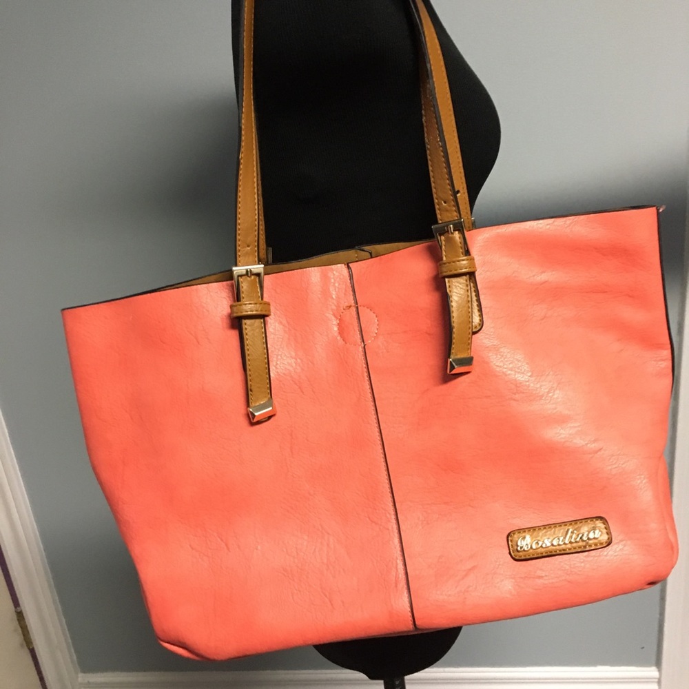 Bosalina Coral Soft Leather Tote Bag